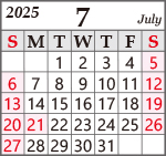 7月営業カレンダー