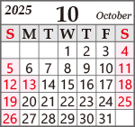 10月営業カレンダー