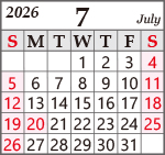 7月営業カレンダー