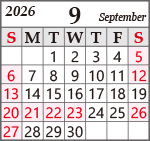 9月営業カレンダー