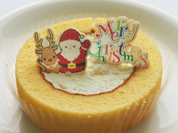 焼き菓子シート：ケーキなどのクリスマスプリントのデコレーションパーツやケーキピック